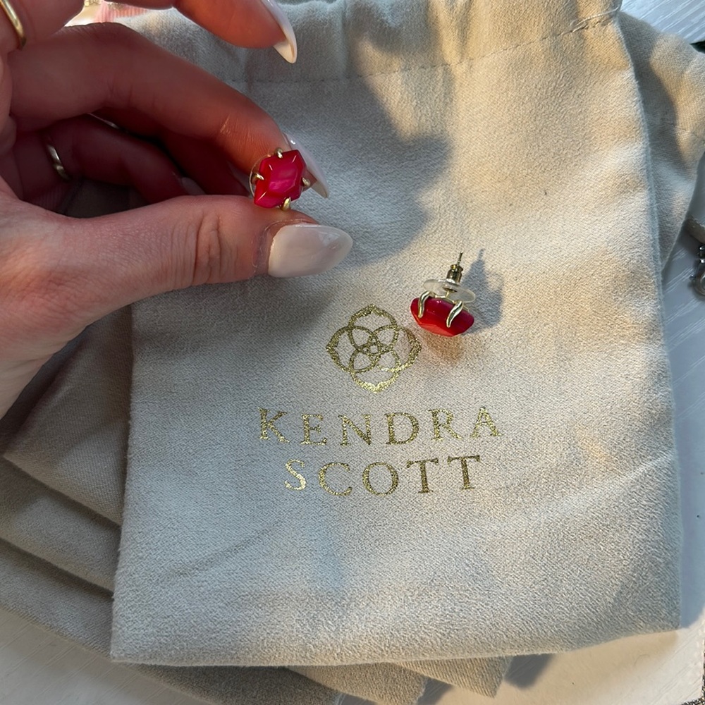Red Stud Kendra Scott Earrings